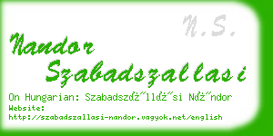 nandor szabadszallasi business card